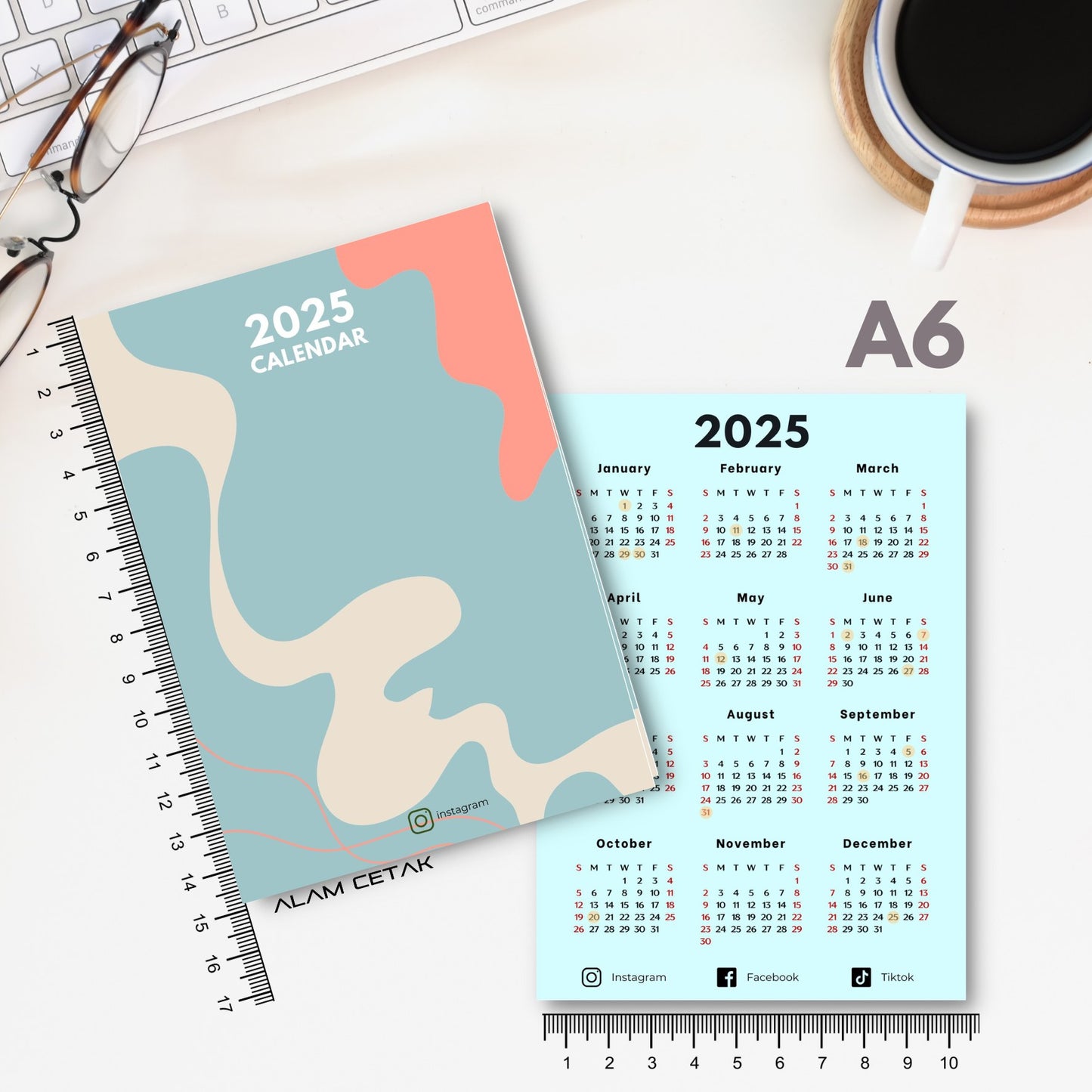 A6 / A7 2025 Calendar 100-500pcs C4