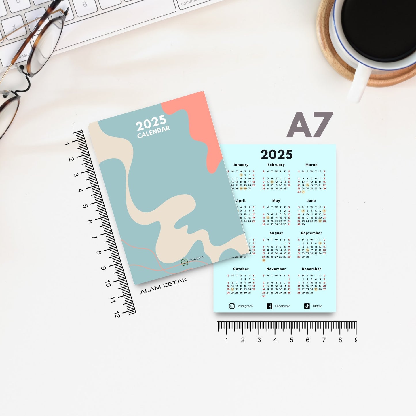 A6 / A7 2025 Calendar 100-500pcs C4