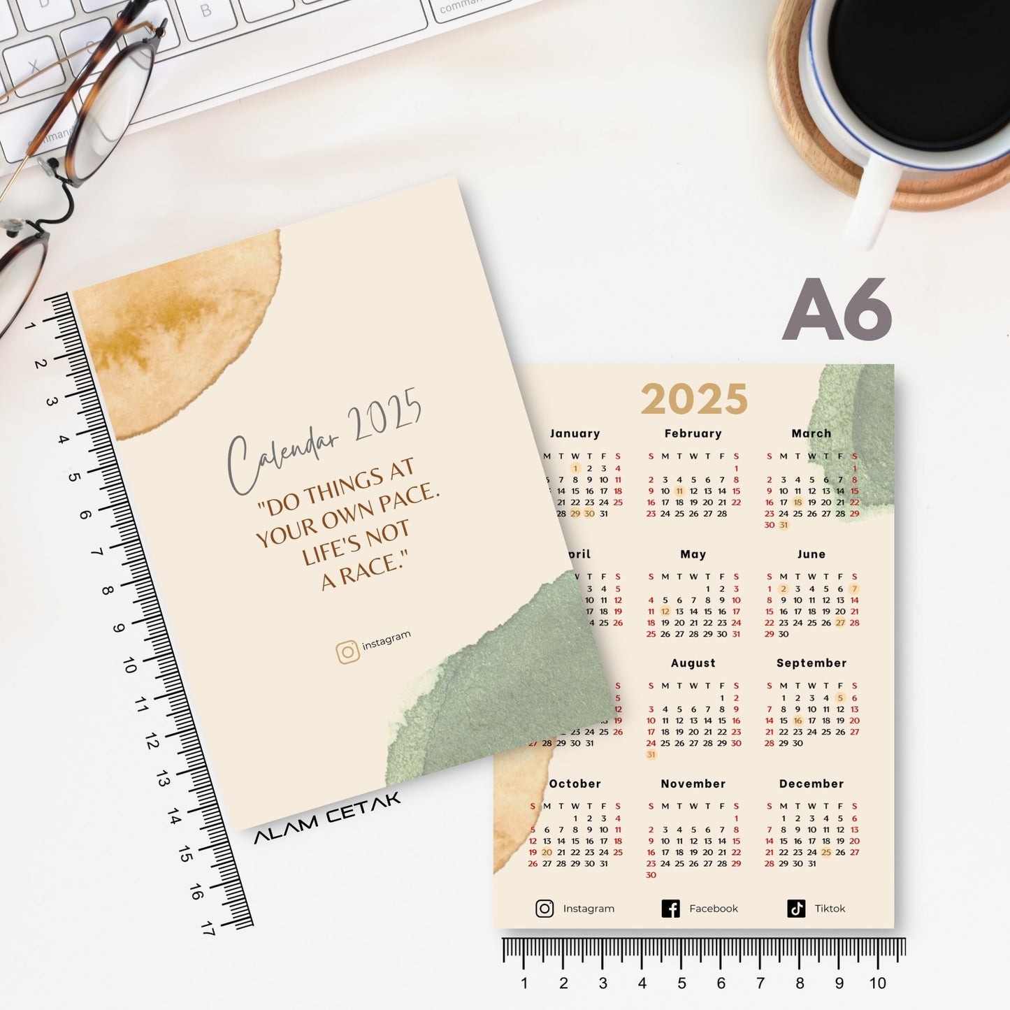 A6 / A7 2025 Calendar 100-500pcs C5