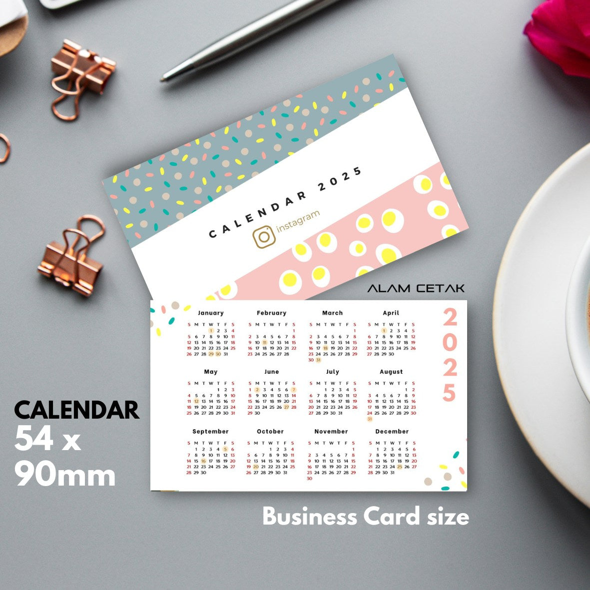 Pocket Size 2025 Calendar 100-1000pcs sc13