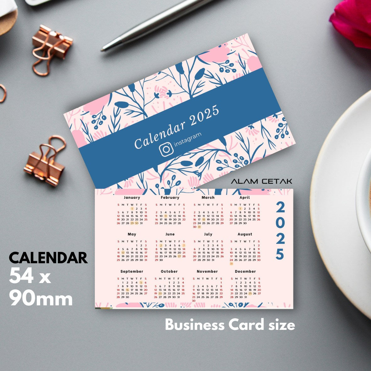 Pocket Size 2025 Calendar 100-1000pcs sc14