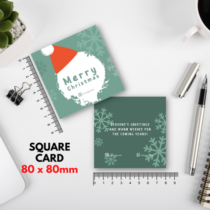 100-1000 pcs C1 Square Thank you Card for Business owner Christmas Edition