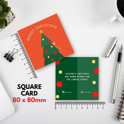 100-1000 pcs C2 Square Thank you Card for Business owner Christmas Edition