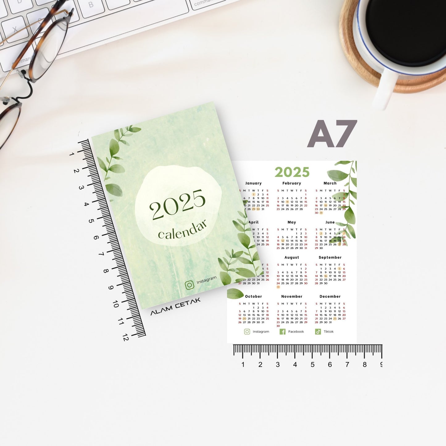 A6 / A7 2025 Calendar 100-500pcs C8