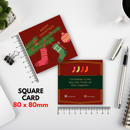 100-1000 pcs C5 Square Thank you Card for Business owner Christmas Edition