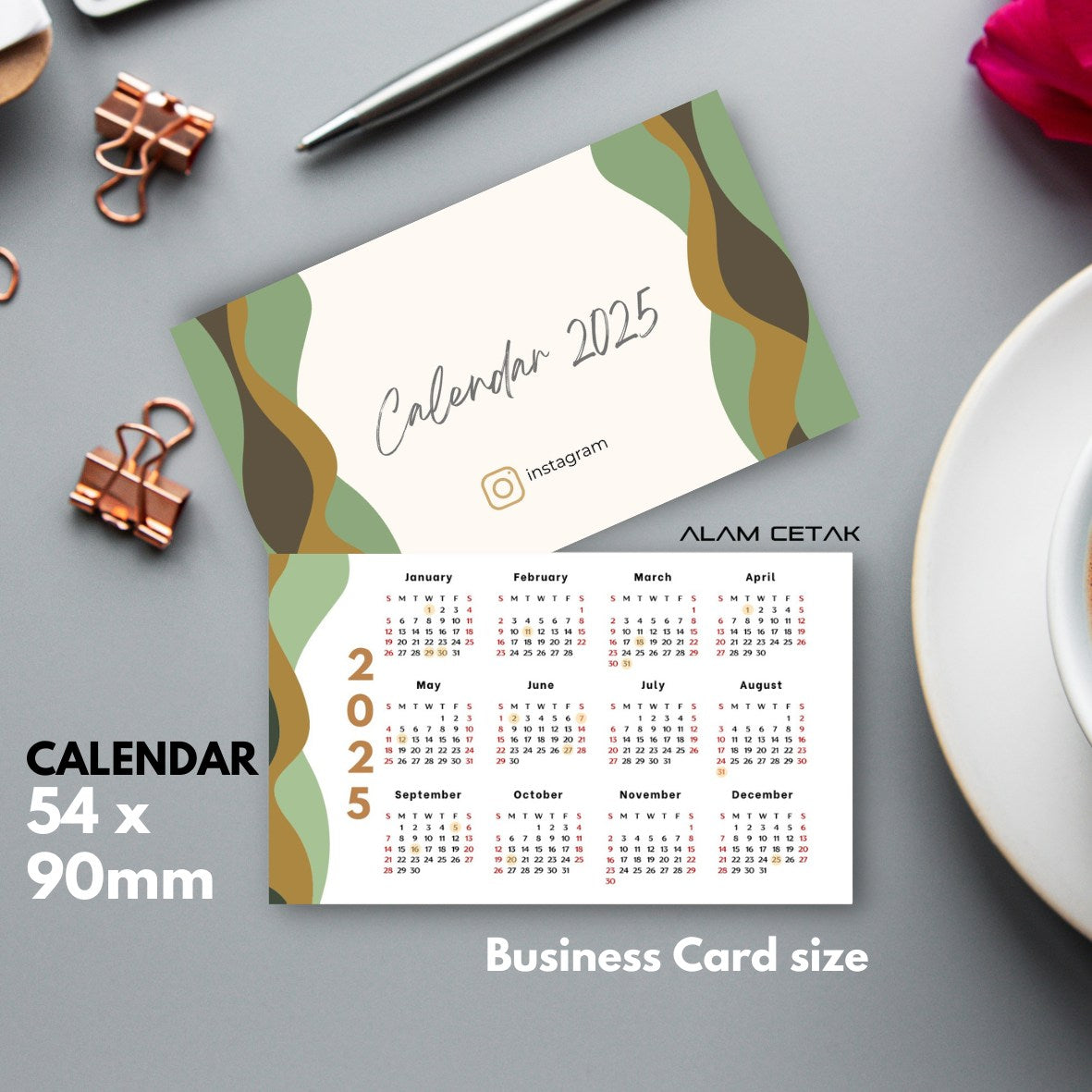 Pocket Size 2025 Calendar 100-100pcs sc1