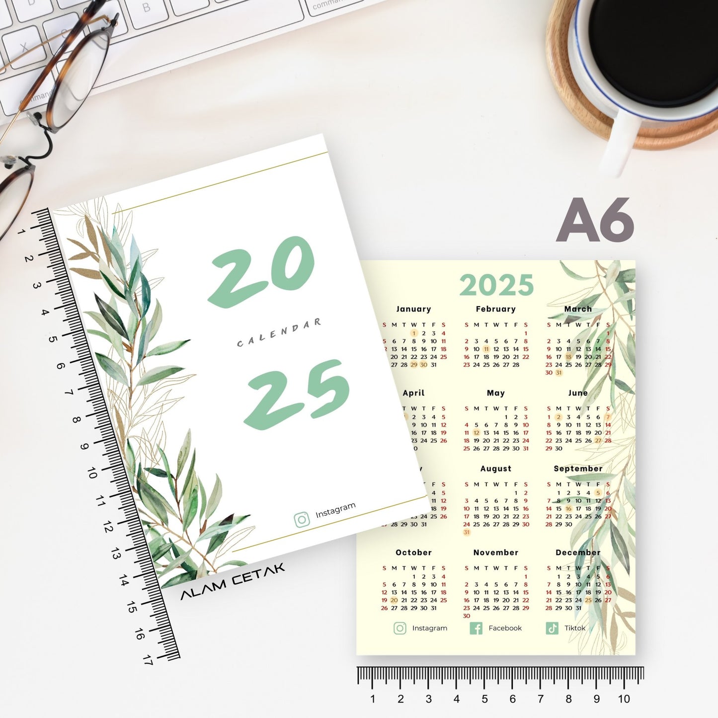 A6 / A7 2025 Calendar 100-500pcs C9