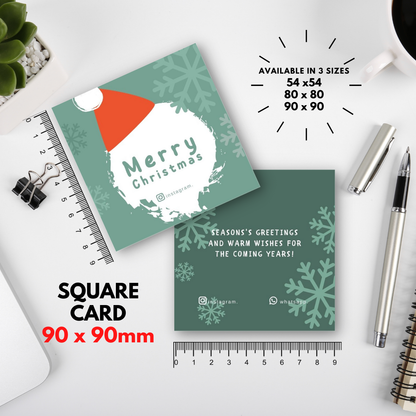 100-1000 pcs C1 Square Thank you Card for Business owner Christmas Edition