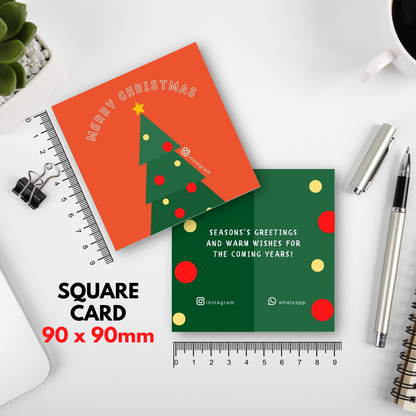 100-1000 pcs C2 Square Thank you Card for Business owner Christmas Edition