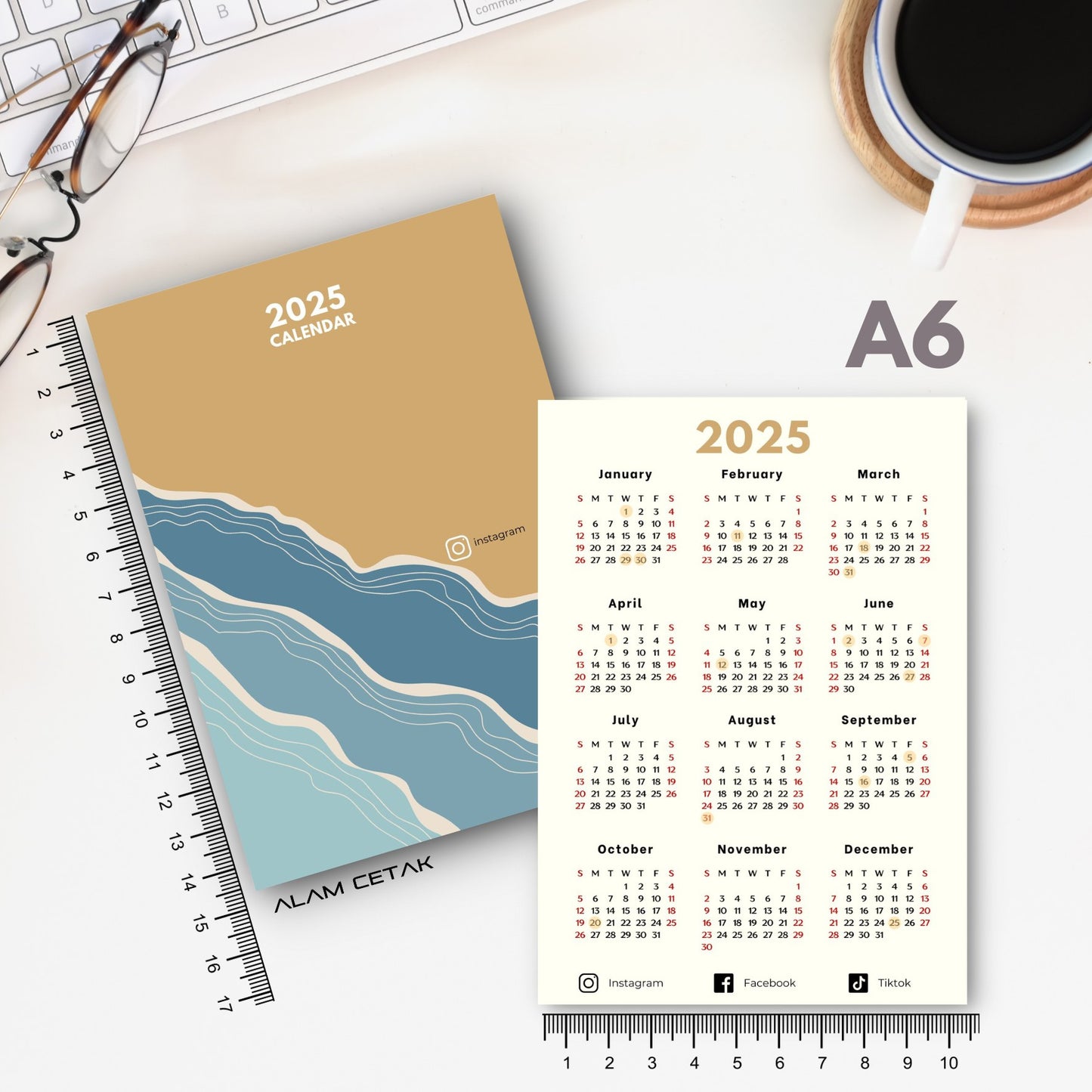 A6 / A7 2025 Calendar 100-500pcs C1