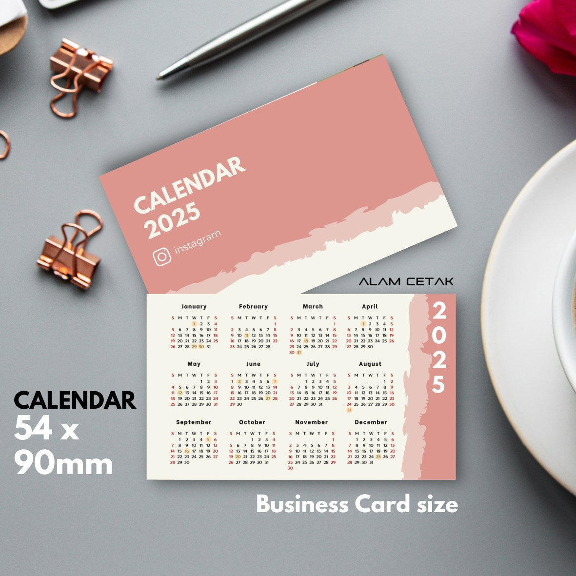 Pocket Size 2025 Calendar 100-1000pcs sc5