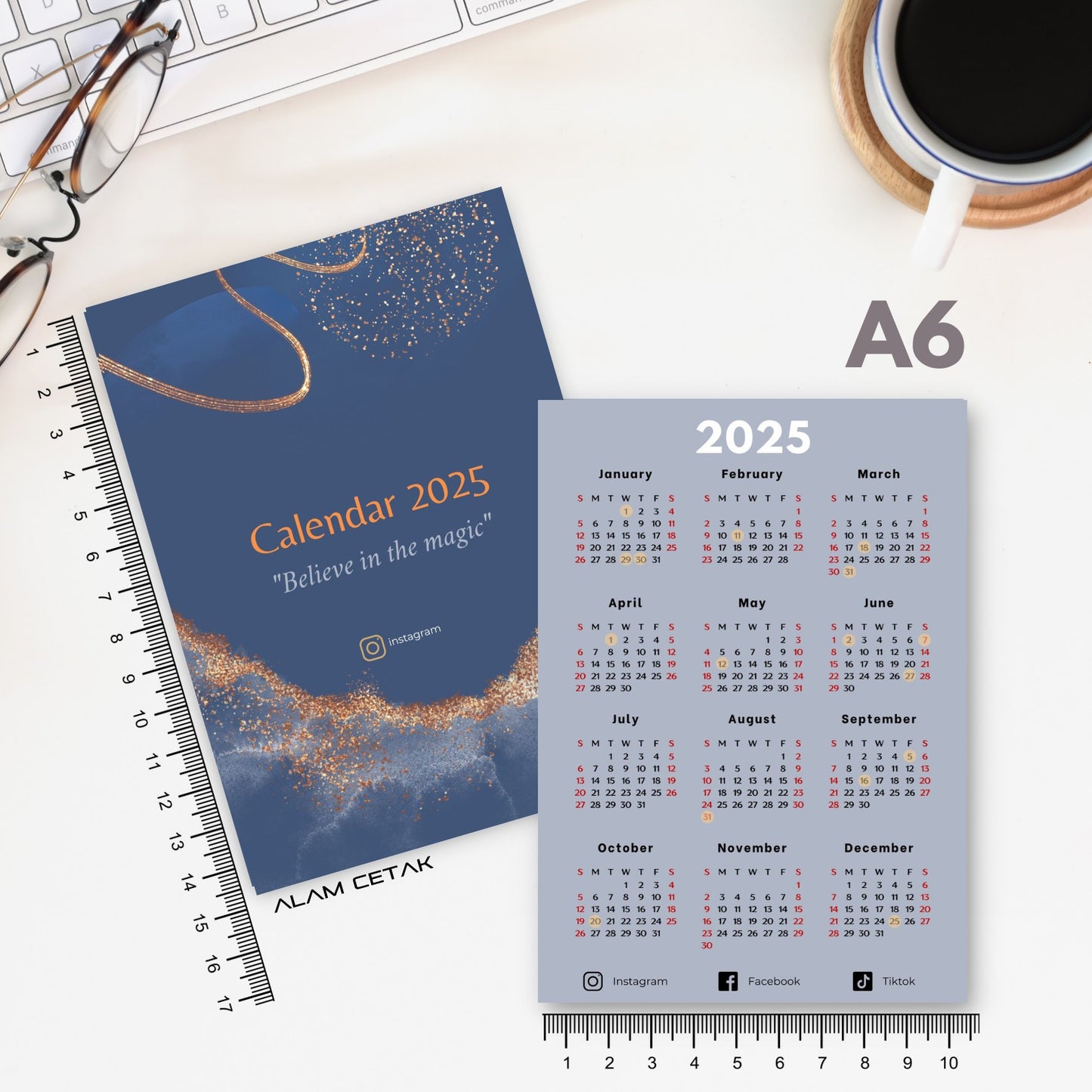 A6 / A7 2025 Calendar 100-500pcs C2