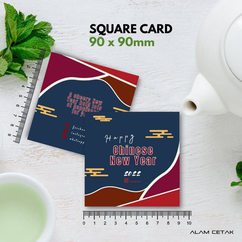 100-1000 pcs CNY17 Square Thank you Card for Business owner Chinese New Year Edition