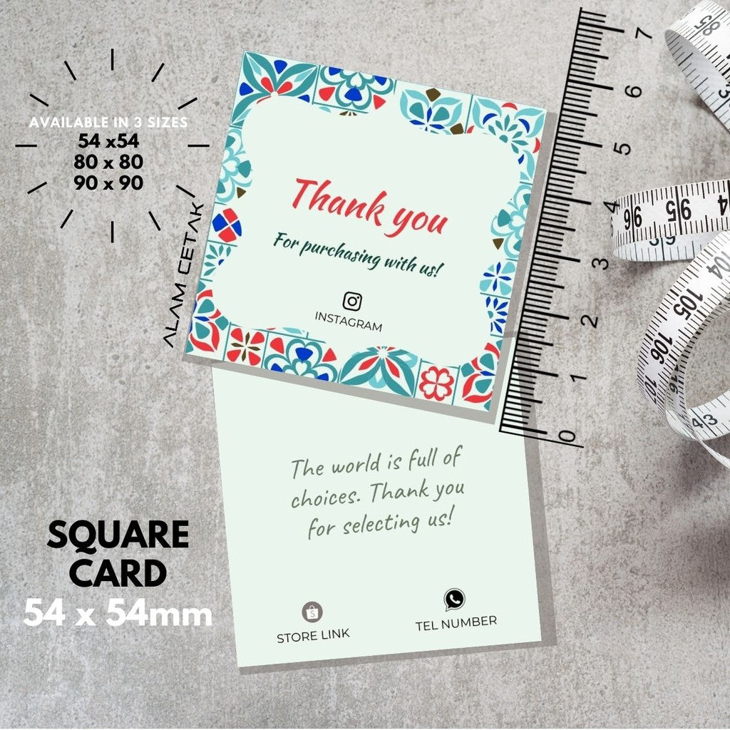 100 pcs Square Thank you Card for Business owner