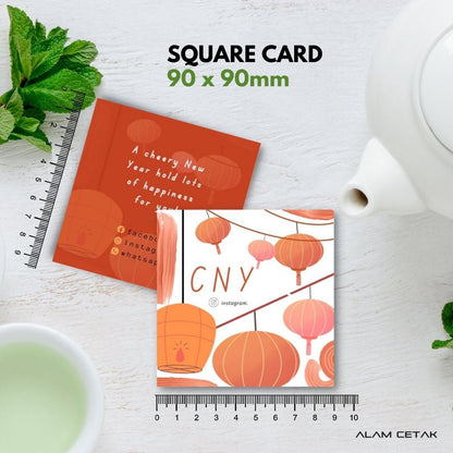 100-1000 pcs CNY27 Square Thank you Card for Business owner Chinese New Year Edition