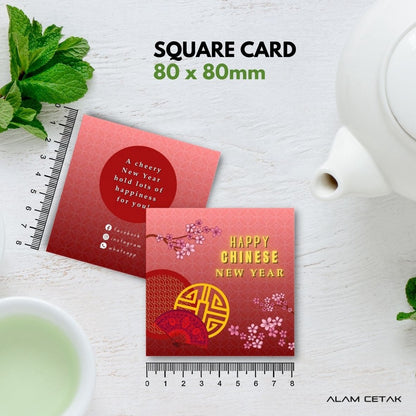 100-1000 pcs CNY20 Square Thank you Card for Business owner Chinese New Year Edition