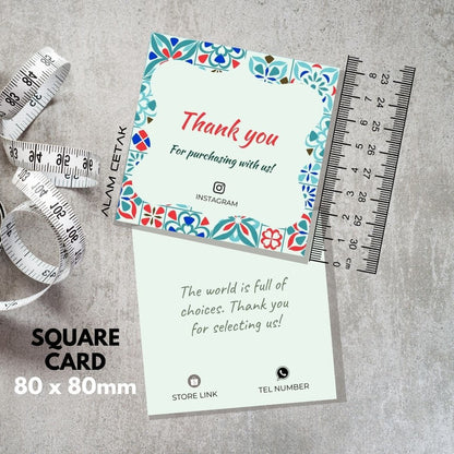 100 pcs Square Thank you Card for Business owner