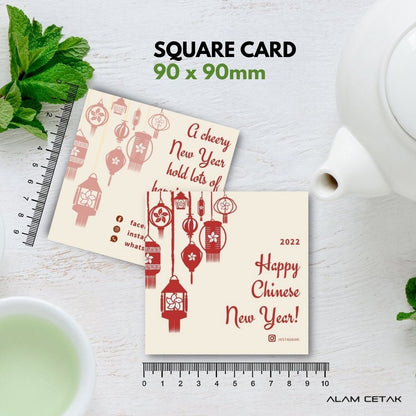 100-1000 pcs CNY7 Square Thank you Card for Business owner Chinese New Year Edition