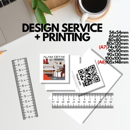 Pre order 3-7 working days (Double Side Artcard 260gsm) Custom Size + Design Services