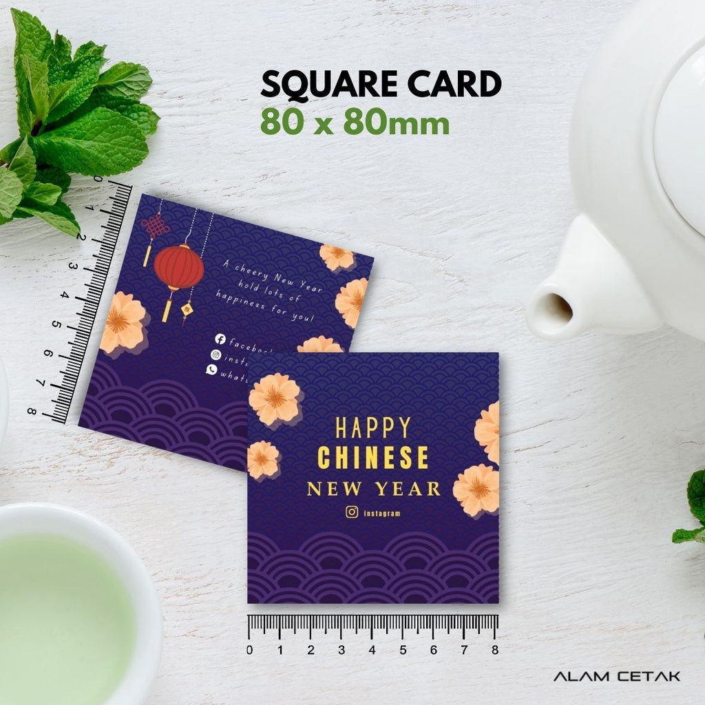 100-1000 pcs CNY24 Square Thank you Card for Business owner Chinese New Year Edition