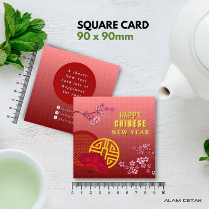 100-1000 pcs CNY20 Square Thank you Card for Business owner Chinese New Year Edition