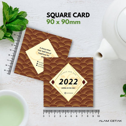 100-1000 pcs CNY3 Square Thank you Card for Business owner Chinese New Year Edition