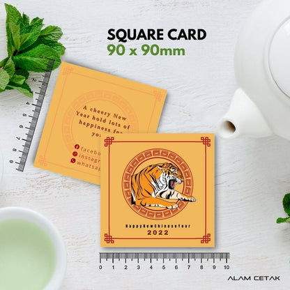 100-1000 pcs CNY19 Square Thank you Card for Business owner Chinese New Year Edition