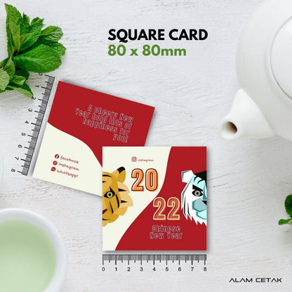 100-1000 pcs CNY13 Square Thank you Card for Business owner Chinese New Year Edition