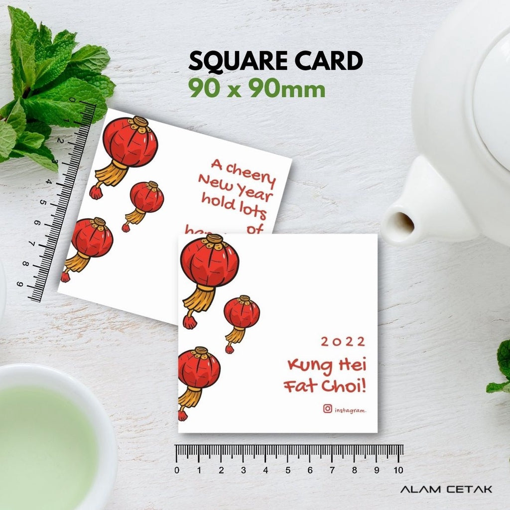 100-1000 pcs CNY11 Square Thank you Card for Business owner Chinese New Year Edition