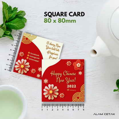 100-1000 pcs CNY10 Square Thank you Card for Business owner Chinese New Year Edition