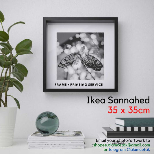 [Including Custom Photo Print Option] 35 x 35cm Ikea square Frame Sannahed