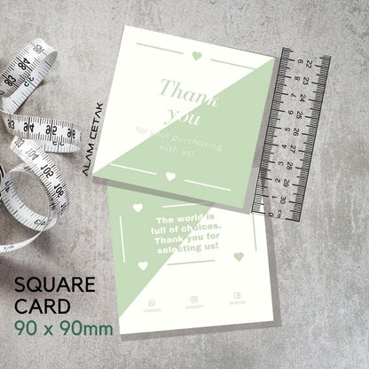 100 - 1000 pcs D143 Square Thank you Card for Business owner