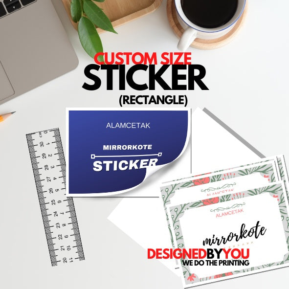 Custom Size Rectangle Mirrorcoat Sticker