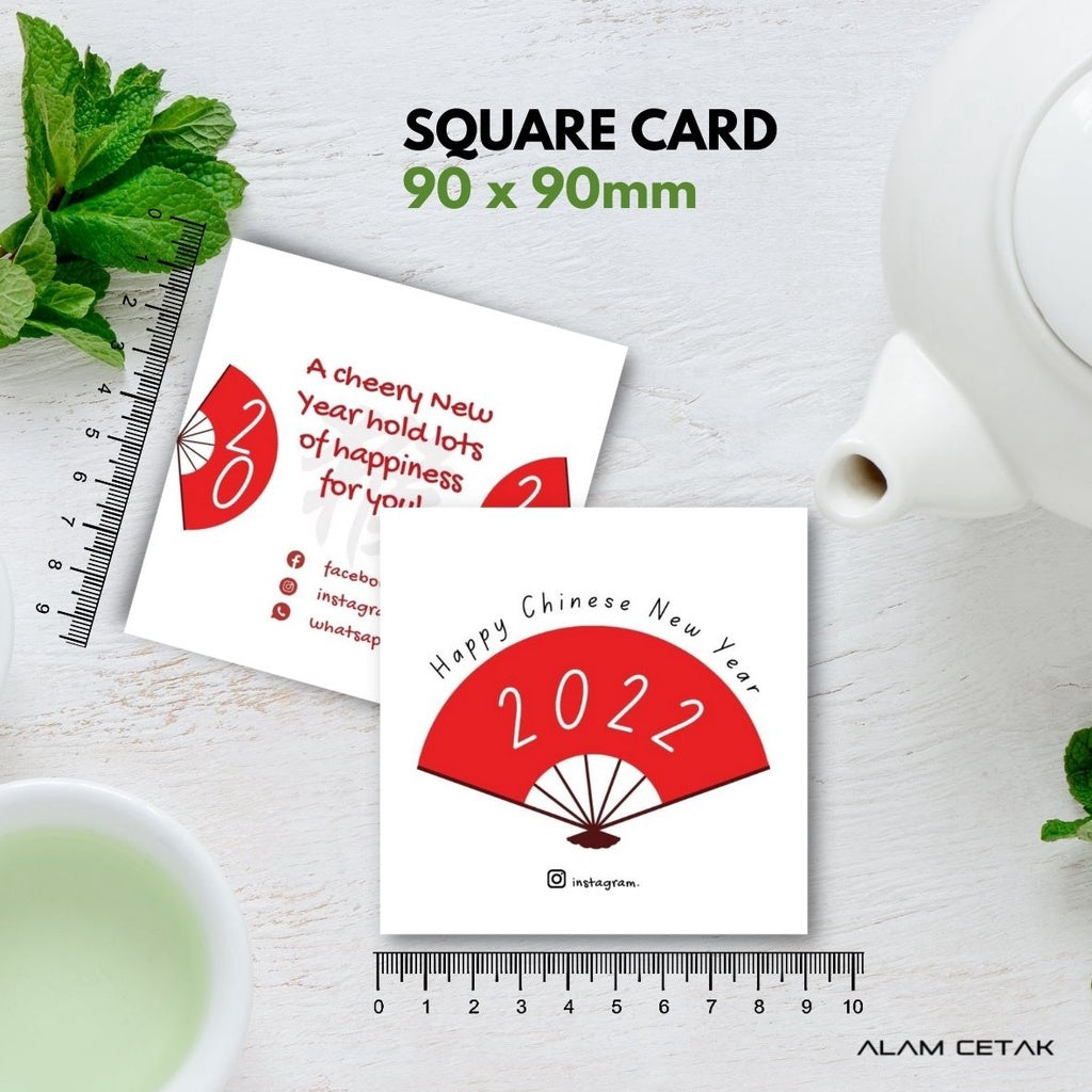 100-1000 pcs CNY9 Square Thank you Card for Business owner Chinese New Year Edition