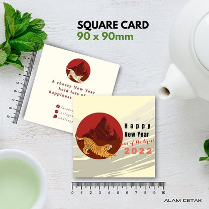 100-1000 pcs CNY21 Square Thank you Card for Business owner Chinese New Year Edition