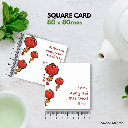 100-1000 pcs CNY11 Square Thank you Card for Business owner Chinese New Year Edition