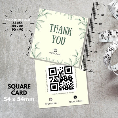 100-1000pcs D22 Square Thank you Card for Business owner