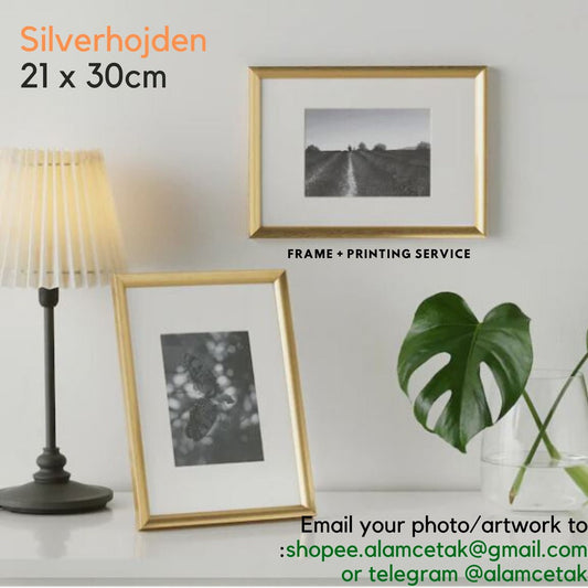 [Including Custom Photo Print Option] 21 x 30cm size A4  Ikea Gold Photo Frame Silverhojden