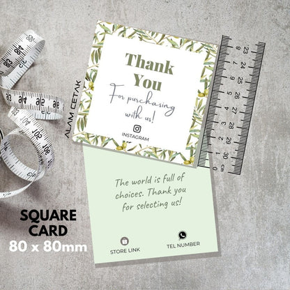 100 pcs Square Thank you Card for Business owner