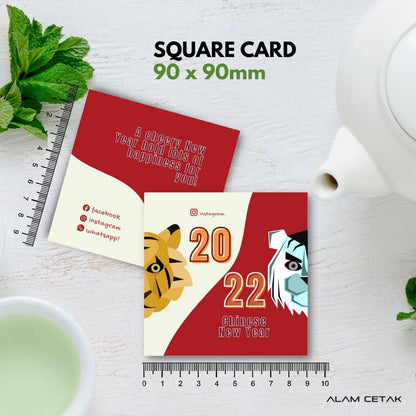 100-1000 pcs CNY13 Square Thank you Card for Business owner Chinese New Year Edition