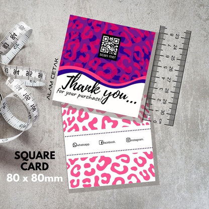 100-1000pcs D116 Square Thank you Card for Business owner