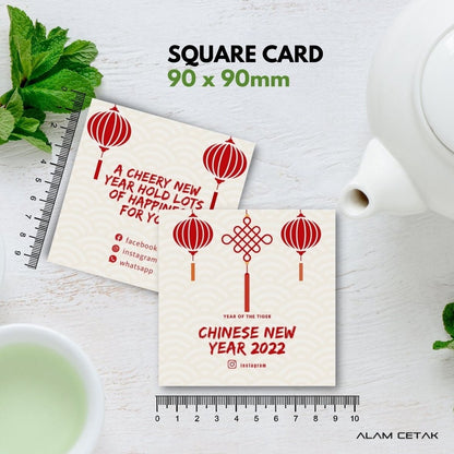 100-1000 pcs CNY2 Square Thank you Card for Business owner Chinese New Year Edition