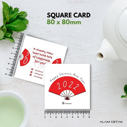 100-1000 pcs CNY9 Square Thank you Card for Business owner Chinese New Year Edition