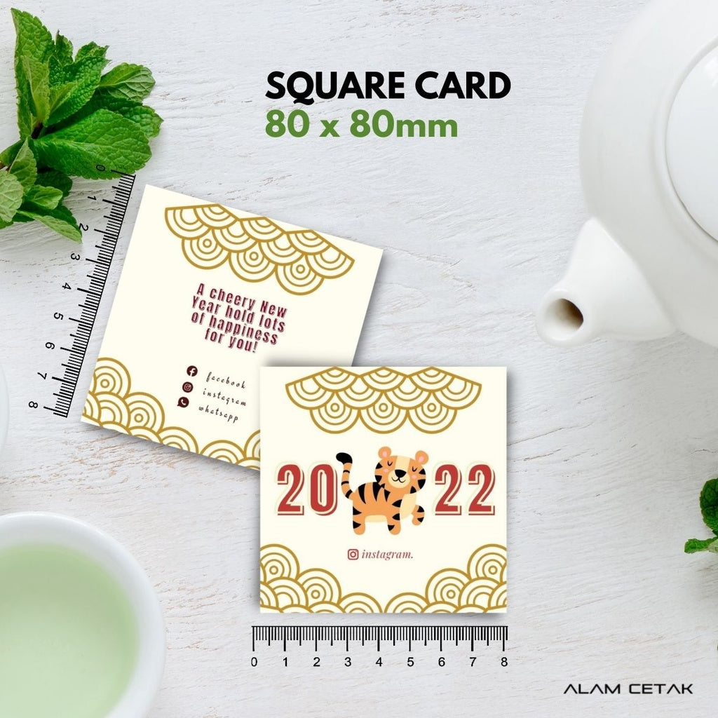 100-1000 pcs CNY14 Square Thank you Card for Business owner Chinese New Year Edition