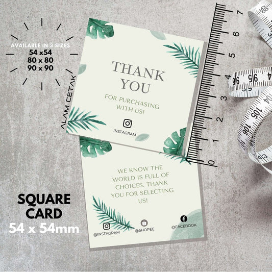 100-1000pcs D3 Square Thank you Card for Business owner