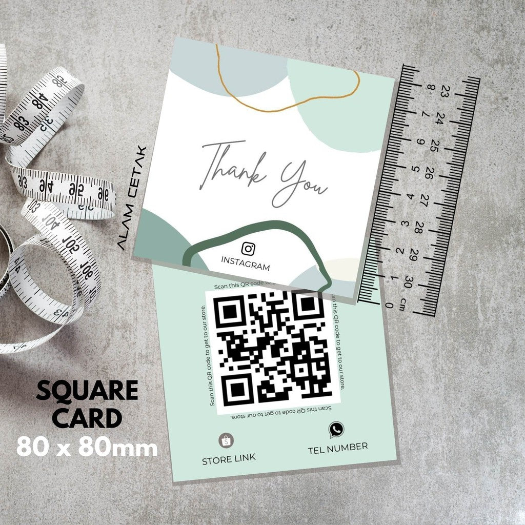 100-1000pcs D31 Square Thank you Card for Business owner