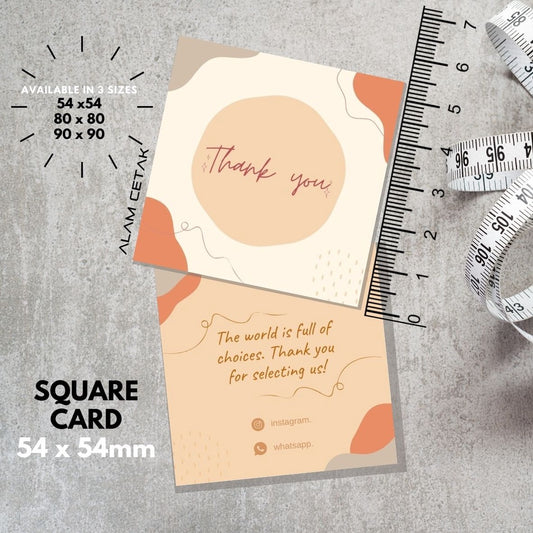 100-1000pcs D109 Square Thank you Card for Business owner