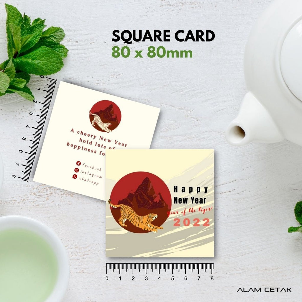 100-1000 pcs CNY21 Square Thank you Card for Business owner Chinese New Year Edition