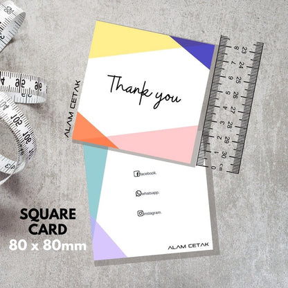 100-1000pcs D120 Square Thank you Card for Business owner