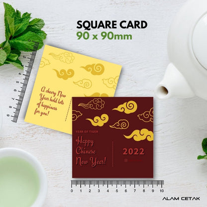 100-1000 pcs CNY1 Square Thank you Card for Business owner Chinese New Year Edition